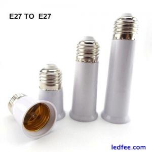 2x E27 to E27 LED Light Extender Adapter Lamp Bulb base Socket Holder Converter