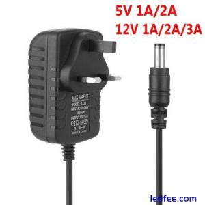 5V 12V 1A 2A 3A 100-240V LED Strip Charger Power Supply UK Plug AC/DC Adapter