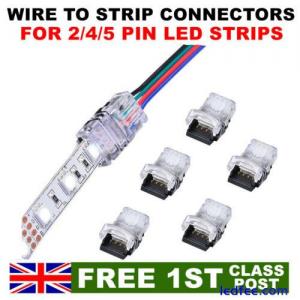 WIRE TO STRIP CONNECTOR CLIP LED 8MM 10MM RGB-W 2PIN 4PIN 5PIN PCB ADAPTER