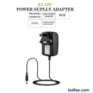 12V 2A AC DC UK Plug Power Supply Adapter Safety Charger LED Strip CCTV Camera