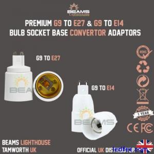 G9 to E27 ES or G9 To E14 SES LED/CFL Light Bulb Adaptor Convertor Holder UK
