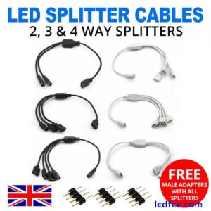 4/5 PIN LED STRIP 1/2/3/4 WAY SPLITTER CABLE MALE ADAPTER 3528 5050 5630 RGB/W