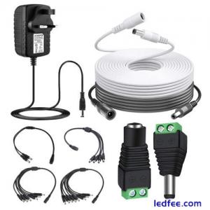 12V 1A,2A,3A DC POWER PLUG EXTENSION CABLE 5.5 x 2.1mm for CCTV LED/ DVR / PSU