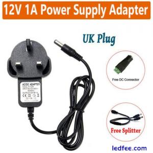 12V 1A  AC/DC UK Power Supply Adapter Safety Charger For LED Strip CCTV Camera