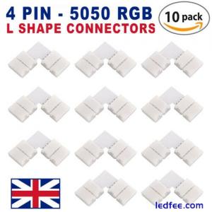 10 X 5050 RGB LED STRIP LIGHT CORNER CONNECTORS L SHAPE ADAPTERS 90 DEGREE JOINT