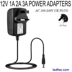 12V 1A 2A AC/DC UK Power Supply Adapter Safety Charger For LED Strip CCTV Camera