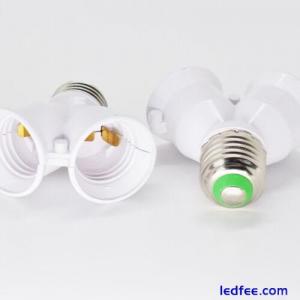 50pcs LED Light Lamp Bulb Socket E27 Male to 2 E27 Female Y Type Spliter Adapter