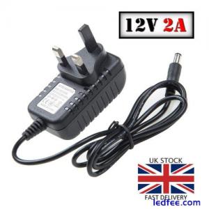 2A UK Power Supply AC/DC 12V Adapter Safety Charger For LED Strip CCTV Camera