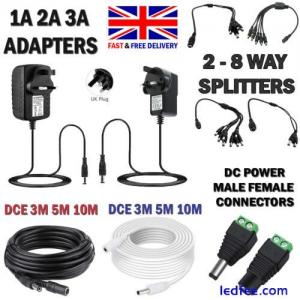 12V 1A 2A AC/DC UK Power Supply Adapter Safety Charger For LED Strip CCTV Camera