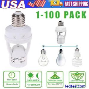 Infrared PIR Motion Sensor E27 LED Light Lamp Bulb Holder Socket Switch 110/220V