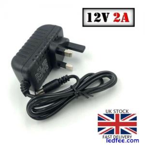 12V 2A Power Supply UK Plug AC/DC Adapter Charger For LED Strip CCTV Camera