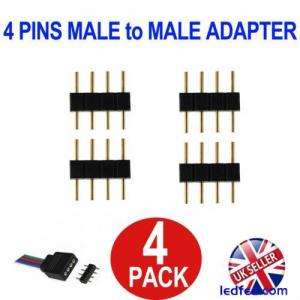 4 X 4 Pins Male to Male Adapter Clip LED Strip Accessories for SMD 5050 5630 RGB
