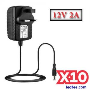 10 x 2A AC/DC UK Power Supply Adapter Safety Charger For LED Strip CCTV Camera