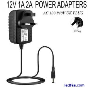 12V 1A 2A AC/DC Power Supply Adapter Safety Charger For LED Strip CCTV Camera