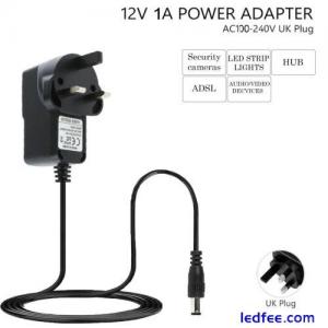 12V 1A AC / DC Adapter Charger Power Supply UK Plug for LED light CCTV Camera