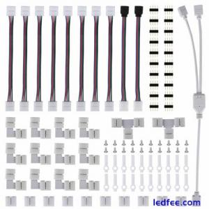 75Pcs/set 4Pin RGB 5050 LED Connector LED Strip Light Connectors Accessories Kit