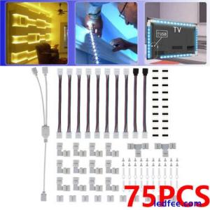 75Pcs/Set 4Pin RGB 5050 LED Strip Light Connector Cable Accessories Kit