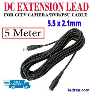 5 Meter 12V DC Power Supply Extension Cable for CCTV Camera/DVR/LED strips Etc