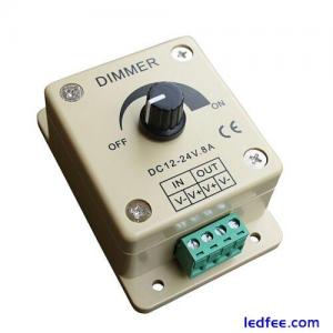 LED Dimmer 12V 24V 8A 96W PWM Regler DC Kabel LED Streifen Stripe 12 24 Volt 