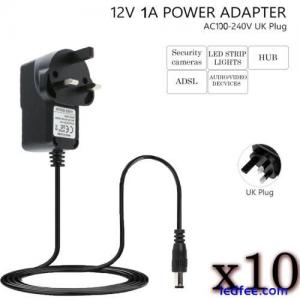 12V 1A DC Charger Power Supply x10 PSU Adapter for CCTV Camera LED Strip UK Plug