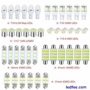 42Pcs Car Interior Combo LED Map Dome Door Trunk License Plate Light Bulbs White