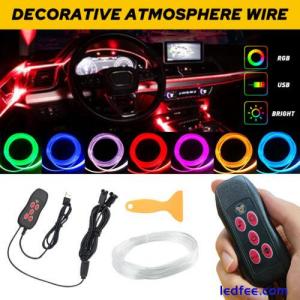 Car Interior LED Decor Lamp Accessories 400cm Wire Atmosphere Auto Strip Light H