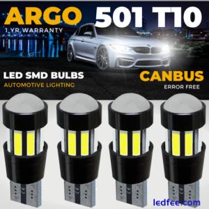 501 Led T10 Side Light White Bulbs Car Van Canbus Error Free Xenon W5w 194 Wedge