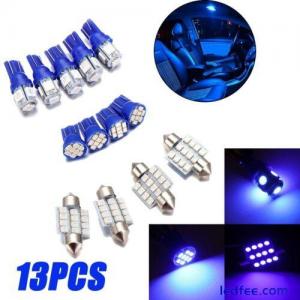 13Pcs Car Interior LED Lights Dome License Plate Lamp 12V Kit Accessories Blue