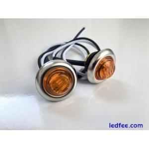2x Amber Side Light Indicator For Classic Car Fiat Lancia Jaguar Morgan Kit LED