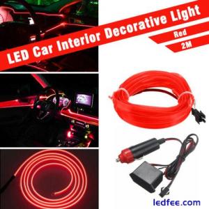 LED Car Interior 6.5FT Atmosphere Decorative Wire Strip Accessories Lamp Light D