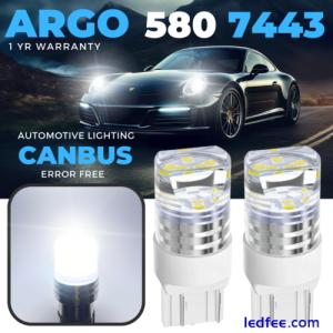 580 T20 Led DRL Side Light Strobe Xenon White W21/5w Reverse 7443 Car Bulbs 12v