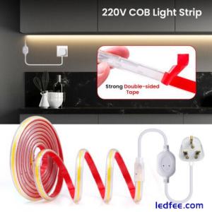 COB  LED Strip Lights 220V High Density Rope Kitchen Cabinet Lamp Self-adhesive