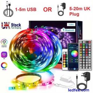1-20M LED Strip 5050 RGB Lights Colour Changing Tape Cabinet Kitchen Lighting UK