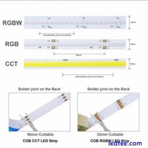 High Density Flexible RGB RGBW CCT COB LED Strip Lights FOB Cabinet Kitchen tape