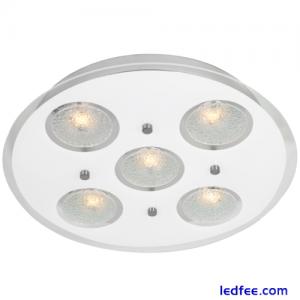 Contemporary Circular LED Bathroom Flush Ceiling Light with Clear/Frosted Gla...