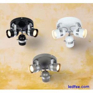 3 Way LED Ceiling Lights Adjustable Modern Kitchen GU10 Spotlights Fitting Lamp