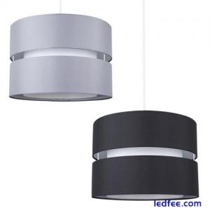 Ceiling Light Shade Easy Fit Large Dual Drum Pendant Living Room Lampshade LED