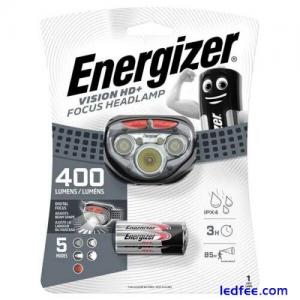 S9180 Energizer Vision HD+ Focus 400 Lumen Headlight Torch + 3 x AAA Batteries