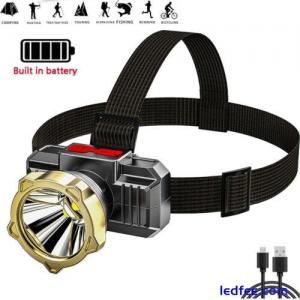 LED Headlamp Super Bright Waterproof LED Head Torch Headlight USB Rechargeable