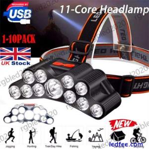 Waterproof LED Headlamp Super Bright Head Torch USB Rechargeable Headlight Band
