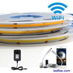 wifi COB LED Strip light FCOB Tape Light Kit Cabinet Lamp 1-5M for Alexa Google