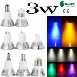 Dimmable LED Spot Light Bulb Colorful GU10 MR16 E27 E14 B22 B15 3W 230V 12V Lamp