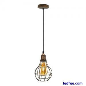 Modern Vintage Industrial Retro Loft Cage Metal Ceiling Lamp Shade Pendant Light