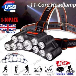 1/10X LED Head Torch Rechargeable Waterproof COB Headlamp Powerful Headlight UK