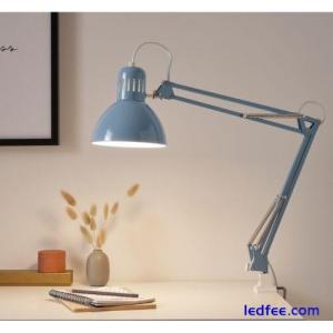 NEW IKEA TERTIAL Work Lamp Adjustable Arm Table Lighter Desk Study  Lamp[BLUE]