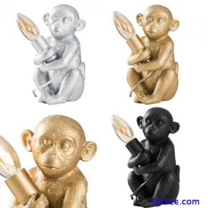 Animal Table Lamp Retro Monkey Holding Bulb 21CM Desk Bedroom Light LED Bulb