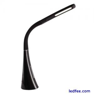 LED twist black desk lamp -flexible neck & USB charging cord