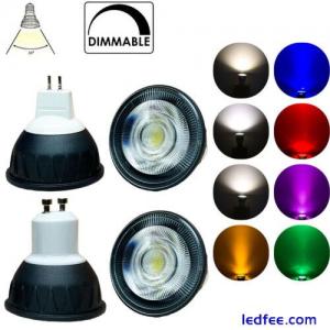 10W GU10 MR16 Dimmable COB LED Spotlight 220V 12V 24V Black Gray Bright Lamps FC