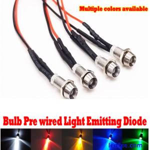 1pcs 5mm LED Bulb Pre wired Light Emitting Diode 20cm Wire 3V5V6V12V24V220V