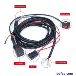Motorcycle LED Spotlight Wire Wiring Harness Relay Cable Kit for Motorbike
